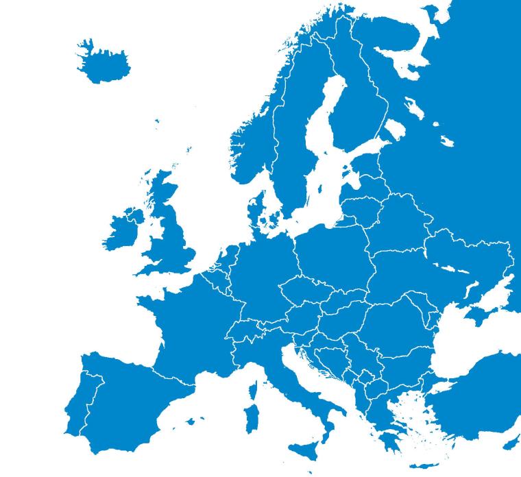 Map of the Europe where RFID Europe operates